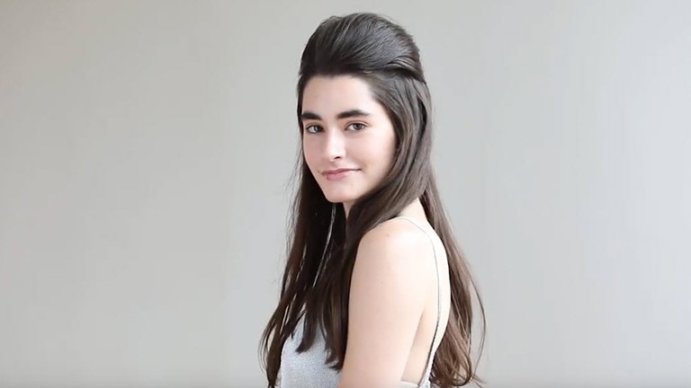 Click on video demonstrate about Hair styling - Elegant Long Pompadour Look